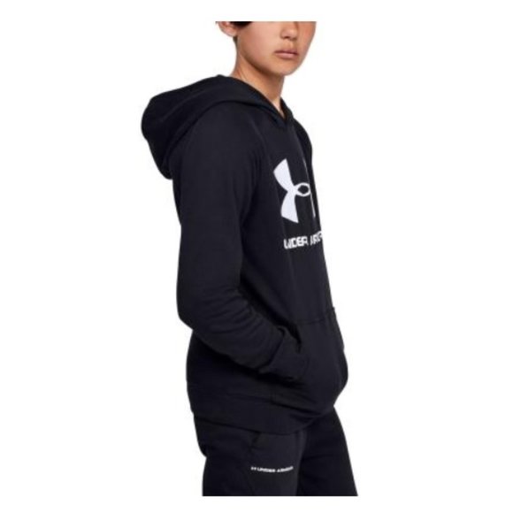 Under Armour Kids Logo Hoodie (Big Kids M), Black - Picture 2 of 4